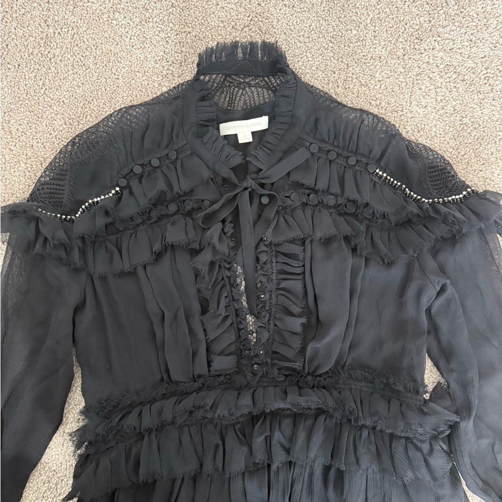Jonathan Simkhai Black Ruffled dress